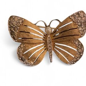 Vintage Panetta Gold Butterfly Brooch